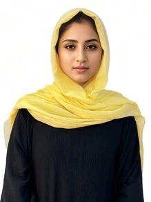 1 件时尚纯色轻质亚麻头巾，柔软舒适，适合冬季秋季日常穿着和装饰 - 彩色 - 查看 6