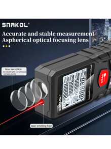 1 Set Snakol Telémetro láser con medidor de distancia de 40m, 50m, 70m, 100m y 120m con buscador de rango digital Trena Roulette Ruler Cinta métrica de medición de distancia - Negro - Ver 6