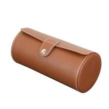 A Full Body Leather Cylindrical Watch Case That Can Hold Three Watch Storage Boxes, Easy To Carry And Store - one-size - View 7