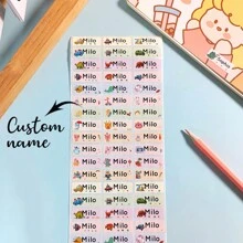 100pcs Customized Name Stickers With Cartoon Animals For School Stationery, Waterproof Personalized Labels, Waterproof, Seal, No-Iron, Reusable, Adhesive Exquisite, Cute, Adorable, Colorful Custom, Personalized, Unique Ideal Gifts For Him Her, Family, Friends, Son, Daughter, School Students, Kids For Anniversaries, For Children's Day, For Birthdays School, Home, Valentine Day, Valentine Day Decor Graduation