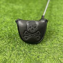 Golf Putter Cover Blade Putter Mallet Putter Cover Headcover Skull Design Golf Club Headcover, Golf Clubs Protector - Black - View 4