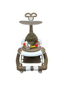 Andadera para Bebe Caminadora Plegable 3en1 Juguetero Musical Mecedora Hongo - Café integral - Ver 7