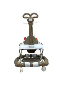 Andadera para Bebe Caminadora Plegable 3en1 Juguetero Musical Mecedora Hongo - Café integral - Ver 8