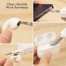 Kit de limpiador electrónico 8 en 1 para limpiar teclados con cepillo para sacar las teclas, limpiador anti-polvo de pantalla y lápiz limpiador multiusos para auriculares BT, portátil para teléfono, teclado, laptop, Airpods, laptops Apple y tabletas - Multicolor - Ver 4