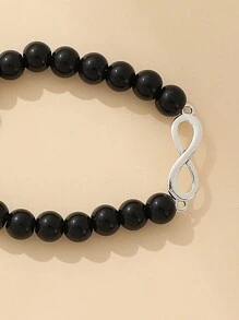 2条时尚情侣8字手链，简约个性化磁性心形手链，送给朋友的独特礼物 - 彩色 - 查看 4