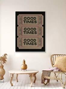 1pc Wall Art Prints, Retro Good Times Ticket Print, Black White Wall Art, Printable Art Digital Prints, Retro Bar Cart Decor, Preppy Room Decor, No Frame - Multicolor - View 4