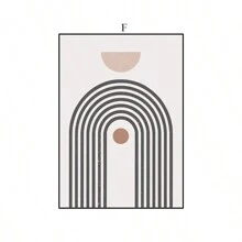 1 pièce Peinture de décoration géométrique abstraite nordique minimaliste style montagnes et rivières effet linéaire, peinture murale pour salon ou chambre sans cadre