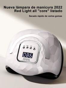 Lámpara de curado con luz de uñas, lámpara de curado, lámpara de cocción de pegamento para esmalte de uñas para el hogar, actualización de secado rápido, luz azul, luz suave, no daña los ojos, secador de lámpara LED, lámpara de horneado, inducción infrarroja, sincronización de 3 engranajes, salón de uñas, herramientas domésticas especiales que usan inducción infrarroja de uñas, 4 niveles, cronometraje de 180 grados, sin lámpara de curado de uñas de ángulo muerto, - Rosa - Ver 2