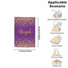1入組個性化閃亮定制法蘭絨毛毯，字母定制您的名字法蘭絨毯，柔軟暖和的記憶紀念毛毯，是同學、朋友、家人和愛人的絕佳假日禮物，適用於午睡、露營和旅行 - 彩色 - 查看 7