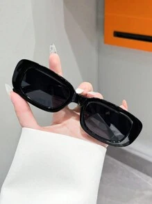 1/2 Pieces/Set Women's Black And White Plastic Frames Square Beach Sun Shade Fashion Glasses,It Is The Perfect Gift For Christmas Or Valentine's Day - Multicolor - View 5