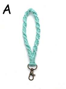 1pc Minimalist Woven Keychain For back to school - Khaki - View 14