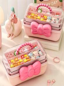1pc-Guka Hair Accessories Storage Box Pencil Box Art Student Desktop Handmade Toy Storage Box Hair Clips Makeup Organizer - Multicolor - View 4