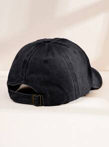 1pc Women's 'DON'T Forget To Smile' Washed Baseball Cap, Outdoor Adjustable Sun-Protective Casual Hat Suitable For Spring, Autumn, Travel, Beach, Vacation, Men's Sun Hat, Y2K Style Young Hat,Summer - Black - View 3