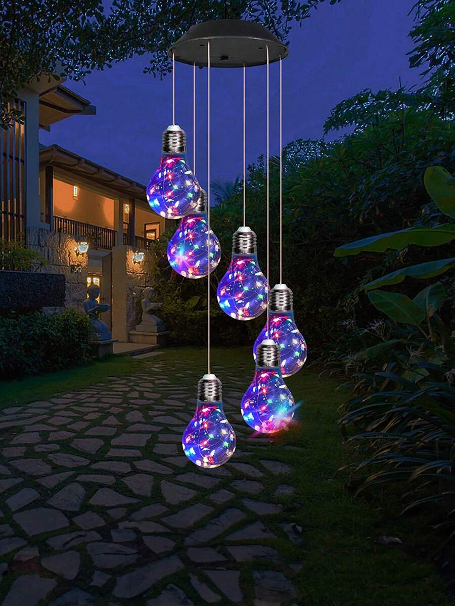 2pc/Set Colorful Lights Solar Wind Chimes For Outside, Hanging Solar Lights Wind Chime For Women Grandma Mom Birthday Windchimes, Christmas Decor For Outdoor Garden Balcony Bedroom Yard - 彩色 - 查看 1