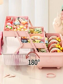 1pc-Guka Hair Accessories Storage Box Pencil Box Art Student Desktop Handmade Toy Storage Box Hair Clips Makeup Organizer - Multicolor - View 3