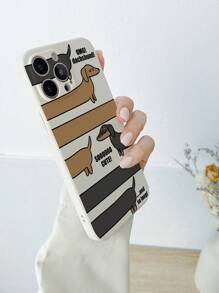 小狗 1 件装可爱腊肠犬图案 TPU 手机壳 适用于 iPhone/三星 15/15PLUS/15PRO/15PROMAX 型号 - 彩色 - 查看 2