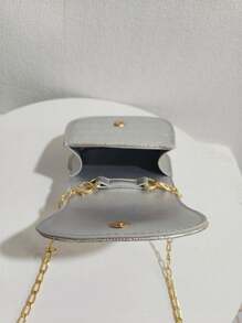 儿童时尚新款石纹珍珠手提包，节日礼物 PU 皮革鳄鱼纹时尚迷你包，公主潮流女孩零钱包，时尚迷你口红包 - 均碼 - 查看 10