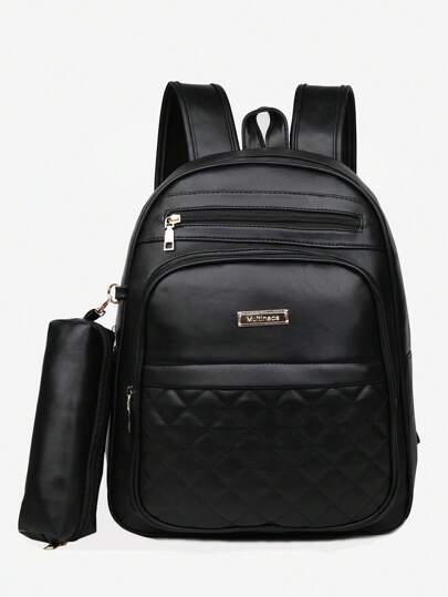 T60 Bolsa De Mochila Feminina Com Estojo De Costas Em Couro Sintético Carnaval