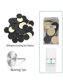 50入組美甲砂紙、角質磨片、去腳底死皮海綿替換套裝，足部護理 - 黑色 - 查看 5