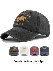 印花塗鴉棒球帽，黃石棒球帽，黃色帽子圖案，1入組 - 彩色 - 查看 13