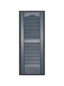 9 X 24 In. Louvered Exterior Decorative Shutters, Colonial Blue - Red - View 2