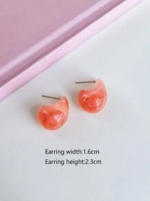 1 đôi Bông tai Hoop hình giọt nước kiểu dáng đơn giản hợp thời trang - Hoa tai - Xem 17