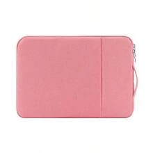 13inch/14inch/15inch Koren Style Durable Protective Tablet Sleeve, Simple Design With Handles, Water-Resistant Fabric, Flannel Lining, Colorful, For Students, Men/Women, Computer Bag, Graduation Gift, Laptop Sleeve - Pink - View 3