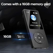 Portable Bluetooth MP3 MP4 Player HIFI Music Speakers MP4 Media Radio Recorder With 16 GB Card - 黑色 - 查看 9