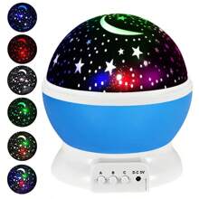 1pc Star Night Light, Moon And Star Projector 360° Rotation With 4 Led Bulbs 9 Lighting Modes & Usb Cable, A Unique Gift For Men And Women - Multicolor - View 7