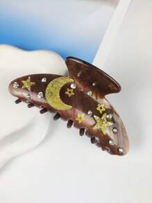 Kẹp tóc hình ngôi sao và mặt trăng lớn, kẹp tóc hình hành tinh không gian mát mẻ, thanh lịch và thiết thực, phụ kiện giữ tóc chắc chắn, thủ công, kẹp tóc hình phù thủy, kẹp tóc, kẹp tóc thu đông cho trang phục đi nghỉ của phụ nữ - sao trăng - Xem 16