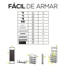FASILYT  Zapatero para armario, Perchero, Organizador Multifuncional, 4 Estantes Niveles, para Almacenamiento. - Negro - Ver 6