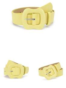 1 Thắt lưng rộng dành cho nữ màu kẹo có khóa bầu sành điệu, trang trí màu trơn cho quần jean, đầm hoặc váy - Nhiều màu - Xem 7