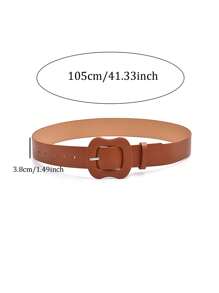 1 Thắt lưng rộng dành cho nữ màu kẹo có khóa bầu sành điệu, trang trí màu trơn cho quần jean, đầm hoặc váy - Nhiều màu - Xem 2