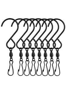 8入組旋轉風鈴掛勾S型不鏽鋼旋轉軸承掛勾，適用於掛風鈴、鳥飼料器、水晶派對用品 - 彩色 - 查看 1