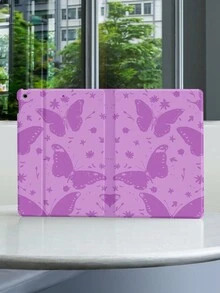 蝴蝶花卉圖案保護套，適用於10.2英寸iPad第7/8/9代，新款iPad第10代智能保護套帶有自動開啟/闔合功能，全方位角落防摔保護 - 彩色 - 查看 6