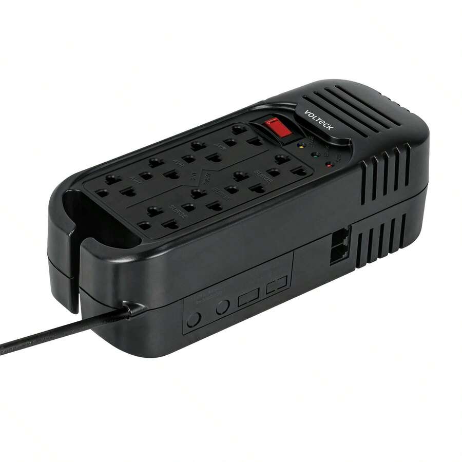 REGULADOR DE VOLTAJE DE 1600 VA / 800 W 8 CONTACTOS RV-1600 VOLTECK 45574 - Negro - Ver 1