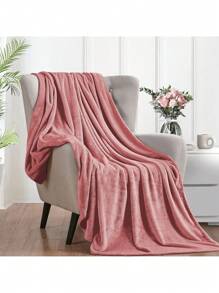 1 Pz Manta Microfibra Polar Lisa 2*2.20 mts Ultrasuave Cálida multicolor - Rosa Oxidada - Ver 1