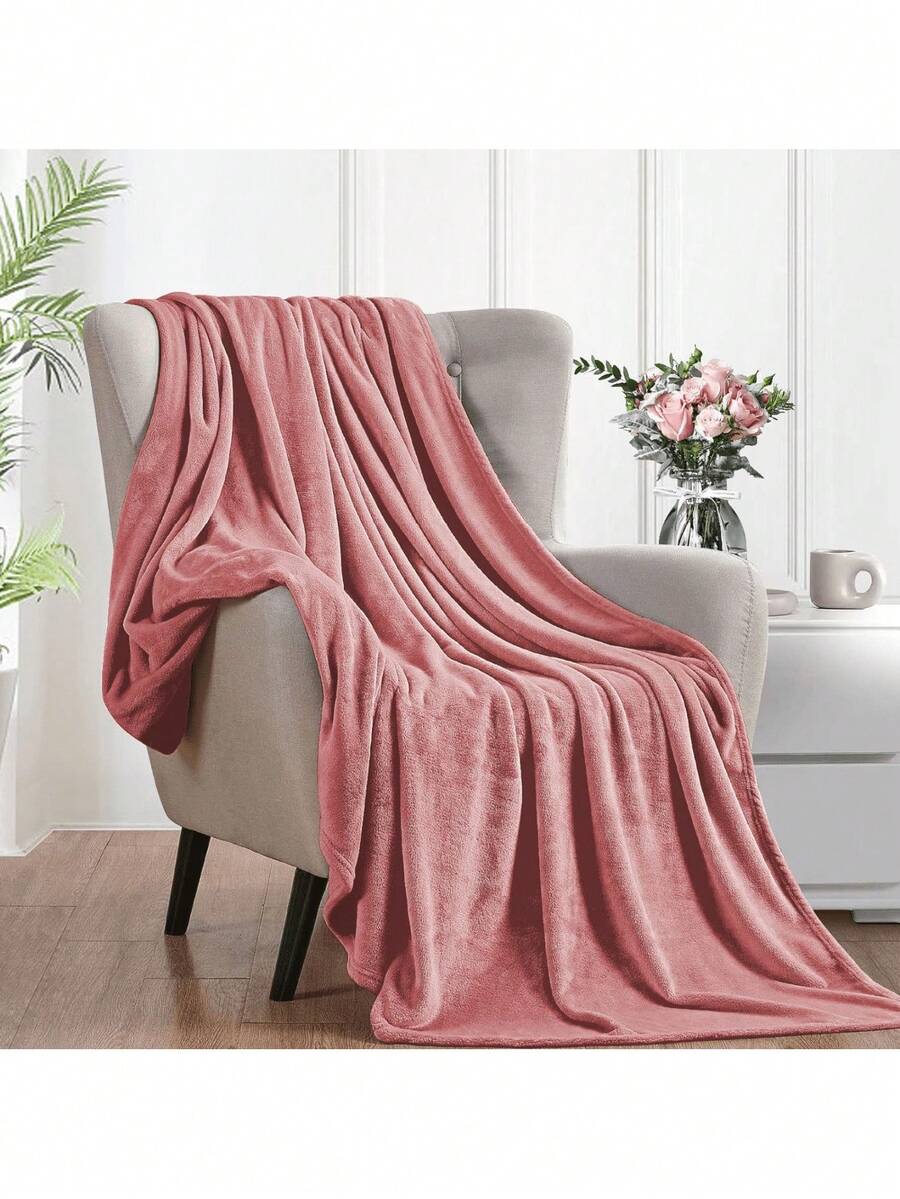 1 Pz Manta Microfibra Polar Lisa 2*2.20 mts Ultrasuave Cálida multicolor - Rosa Oxidada - Ver 1