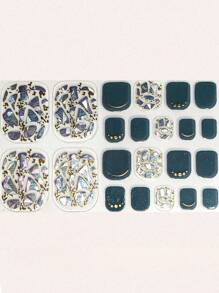 新款夏季贝壳3D激光全息绿色22片全甲贴纸美甲贴花 - 彩色 - 查看 2