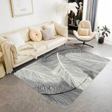 1pc Feather Pattern Non-Slip Rug ,Room Decor - Multicolor - View 1