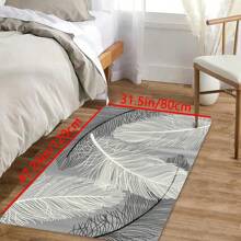 1pc Feather Pattern Non-Slip Rug ,Room Decor - Multicolor - View 3