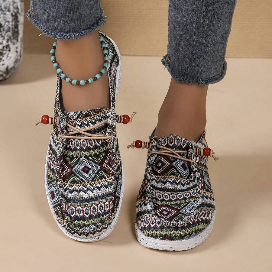 Damskie modne mokasyny casualowe - nowość na Halloween 2024 - Wielokolorowe - Zobacz 1