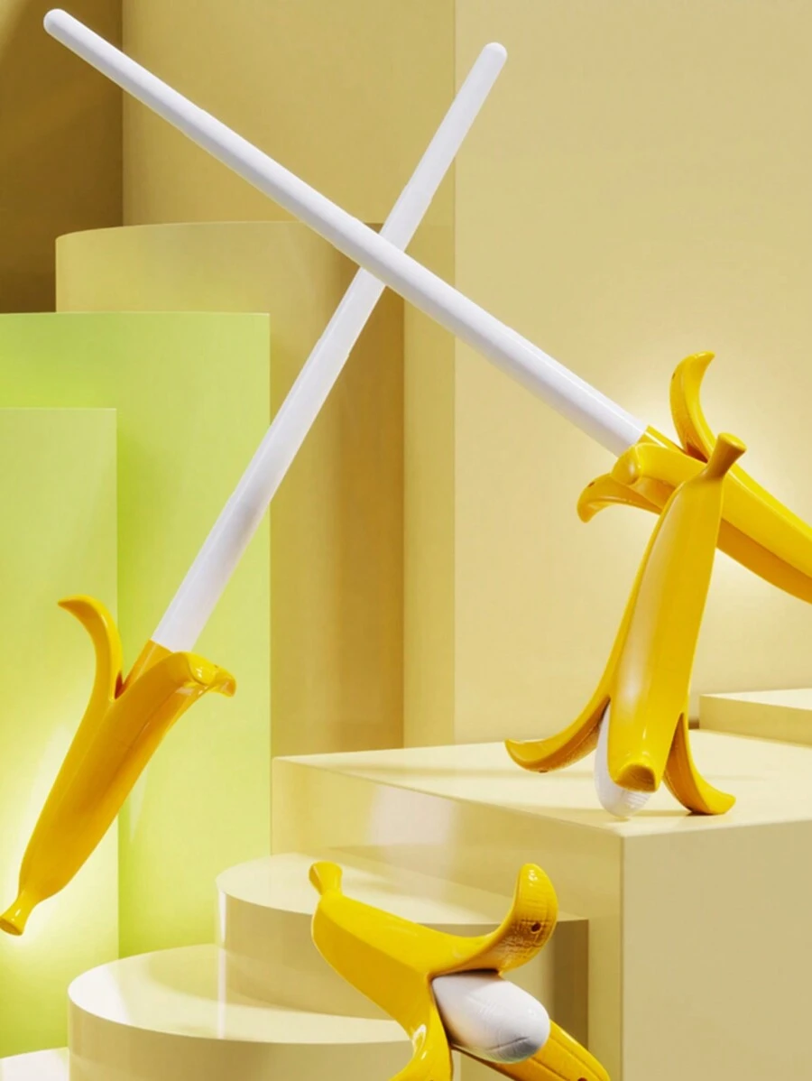 大型可伸縮香蕉劍，重力超越3D列印刀具，搞笑互動玩具，紓壓神器，安慰劍，家庭聚會，派對遊戲和活動，水上遊戲，海灘遊戲