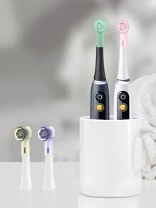 4 件牙刷防尘盖适用于 OralB 圆头电动牙刷和 IO 系列电动牙刷替换刷头盖保护套，适用于旅行和家居