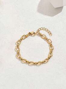 1件优雅百搭的不锈钢编织手链，适合作为送给女朋友的礼物（手工线圈数量随机） - 金色 - 查看 3