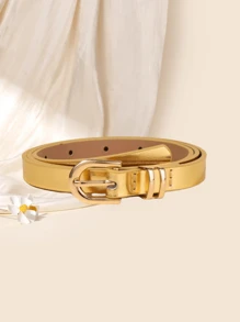 Metal Buckle Belt Summer, School Fall, Autumn, Halloween - Gold - View 2