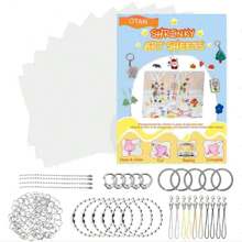 12/148/161pcs Heat Shrink Plastic Sheets Keychain DIY Art Set, Includes 8pcs Heat Shrink Sheets, 140pcs Creative DIY Keychain Accessories, Hole Puncher, And Colored Pencils, Suitable For Crafting And Keychain Making, Gift For Girls And Kids (Accessory Color Assorted)Girls Arts And Crafts,Kids Crafting,Kids Art And Craft,Girl Craft,Poke,Poke All - Multicolor - View 1