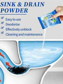 Clogged Drainage Pipe Removal Powder Sewer Toilet Kitchen Clogged Pipe Unclogging Cleaning Powder (Combo Pack) - 30g - View 4