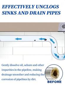 Clogged Drainage Pipe Removal Powder Sewer Toilet Kitchen Clogged Pipe Unclogging Cleaning Powder (Combo Pack) - 30g - View 5