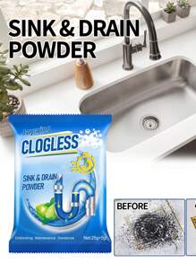 Clogged Drainage Pipe Removal Powder Sewer Toilet Kitchen Clogged Pipe Unclogging Cleaning Powder (Combo Pack) - 30g - View 1